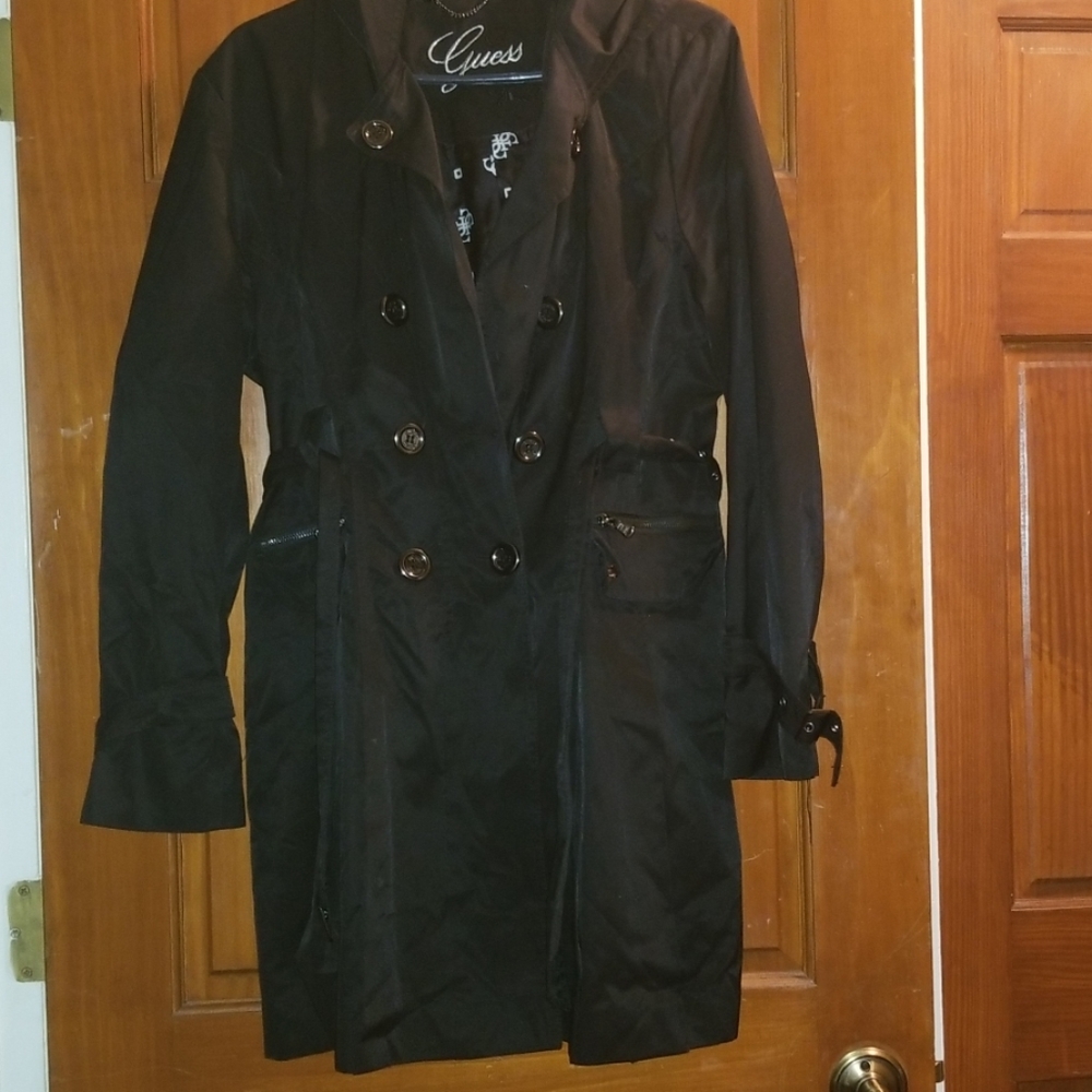 Guess trench coat with hoodie